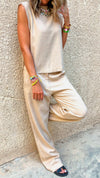 Beige Unhemmed Set