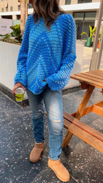 Blue Premium Handmade Oversize Pullover