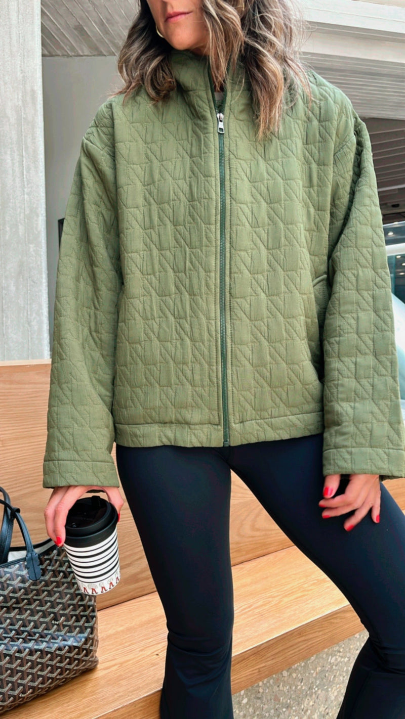 Olive Quilted Everyday Jacket