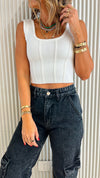 White Crop Corset Top