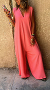 Pink Easy Day Loose Jumpsuit