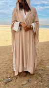 Beige Hooded Shawl Cardi