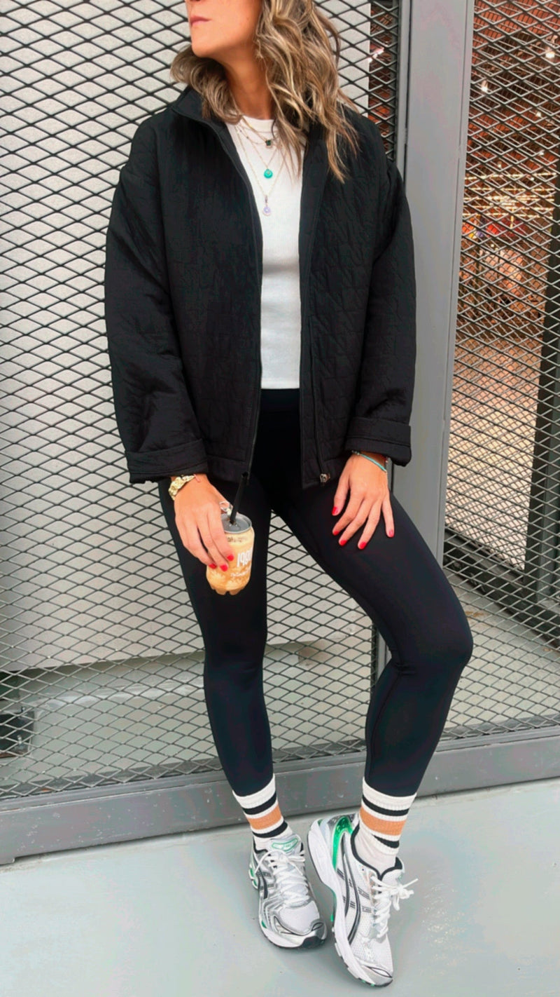 Black Quilted Everyday Jacket