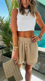 Beige Boxer Shirt Set