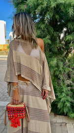 Beige Island Breeze Poncho Skirt Set