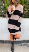 Beige Striped Dress