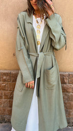 Olive Trench Detail Kimono