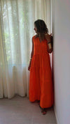 Orange Frillu Essential Tiered Dress