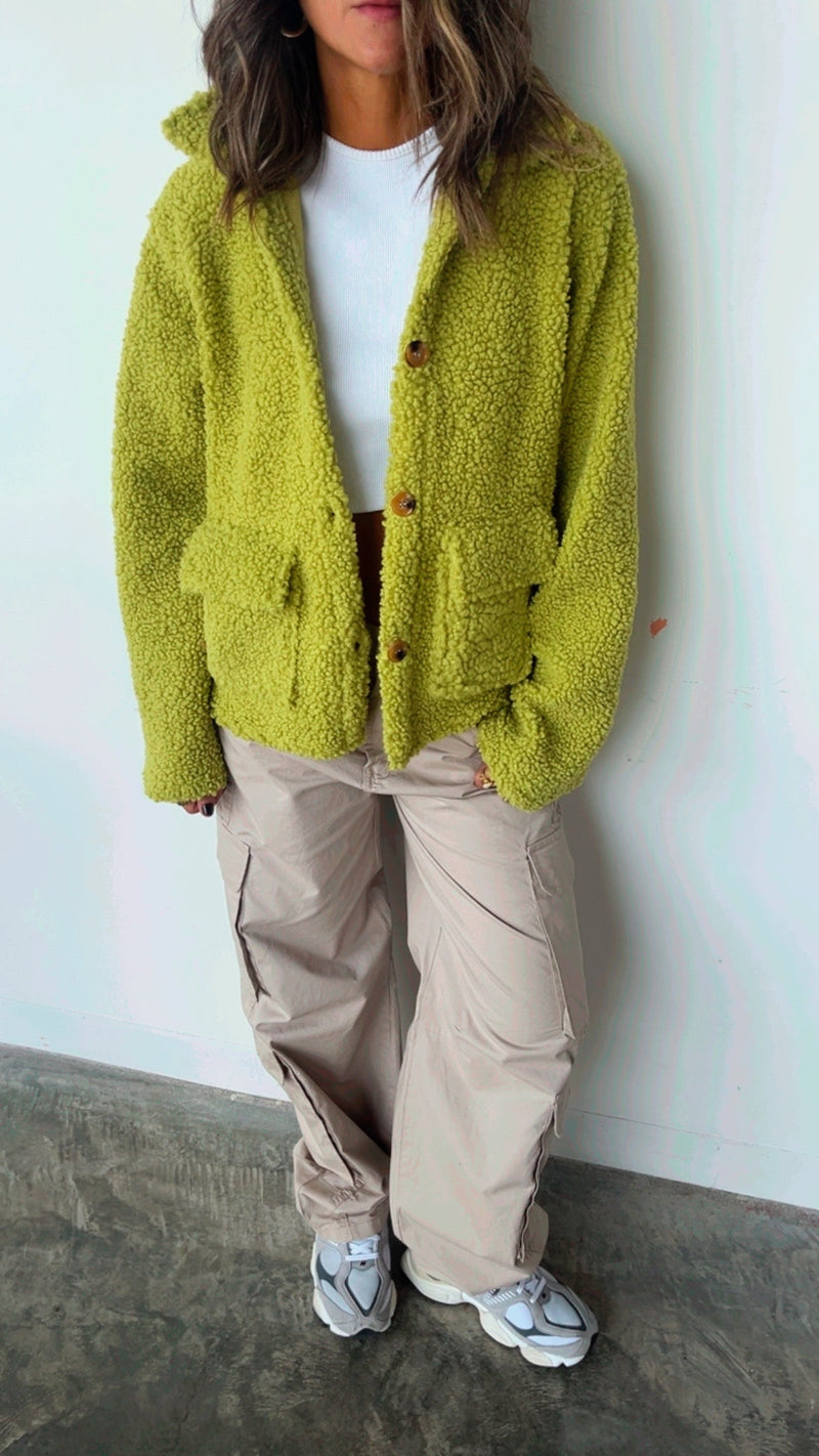 Lime Cozy Teddy Jacket