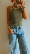 Olive 101 interknit Colorblock Top