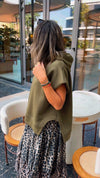 Olive Sleeveless Cool Nights Hoodie