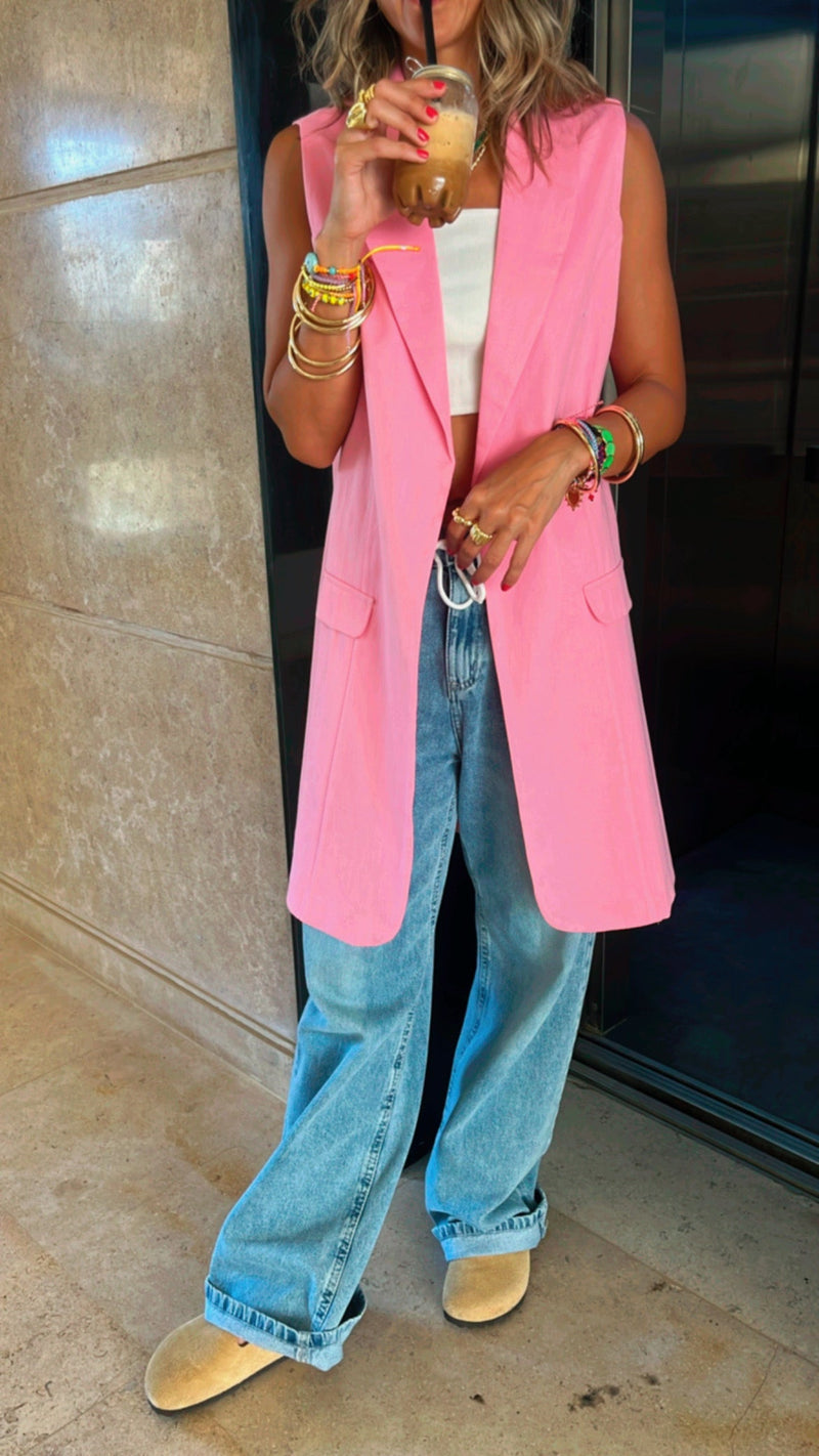 Pink Vested City Girl Vest