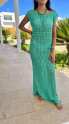 Turquoise Warm Morning Longline Crochet Coverup