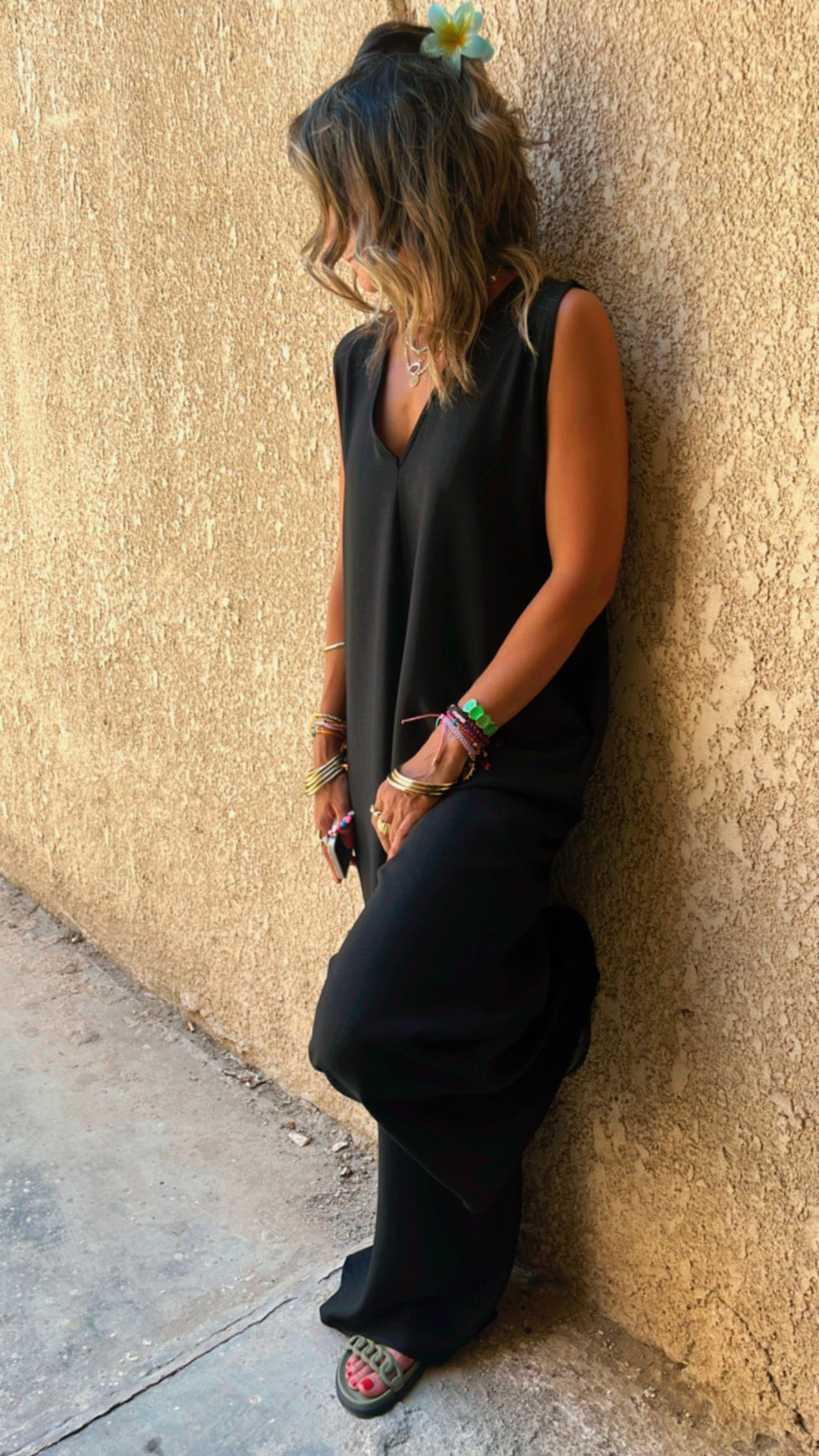 Black Easy Day Loose Jumpsuit