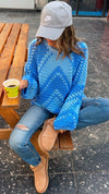 Blue Premium Handmade Oversize Pullover