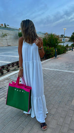 White Simple Style Tiered Dress