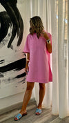 Pink Thick Mini Around Dress