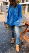 Blue Premium Handmade Oversize Pullover