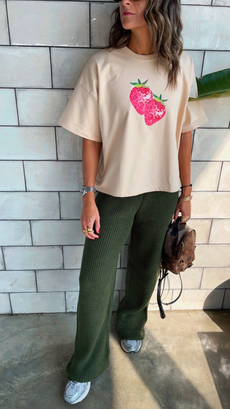 Olive Knit Pants