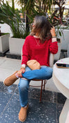 Red Scarlet Striped Knit