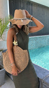 Olive Crisscross Backless Crochet Dress