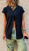 Black Double Button Vest