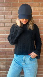 Black Turtle Neck Loose Knit