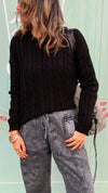 Black Cableknit Pullover