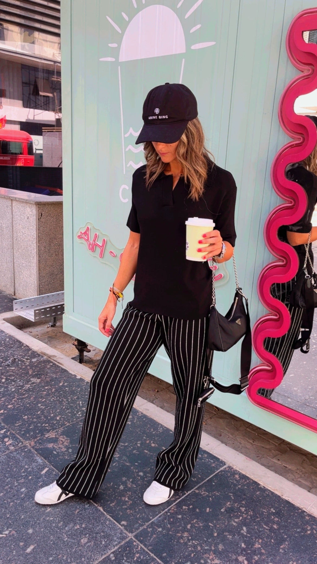 Black Go To Striped Knit Pants