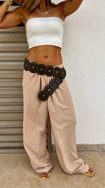 Beige Sunny Dayz Beach Pants