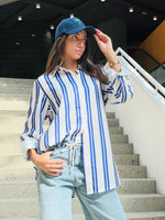 Blue Candy Striper Shirt