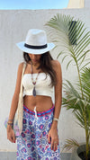 Blue Pattern Chiffon Beach Pants