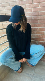 Black Turtle Neck Loose Knit