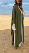 Olive Hooded Shawl Cardi