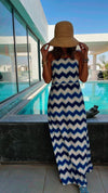 Blue Escape Strapless Dress