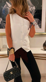 White Business Girl One Shoulder Vest
