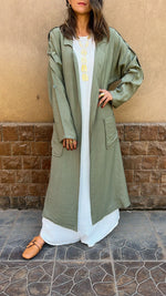 Olive Trench Detail Kimono