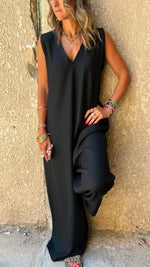 Black Easy Day Loose Jumpsuit