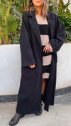 Black Heavy Winter Longline Coat