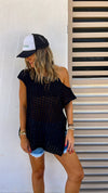 Black Warm Morning Crochet Top