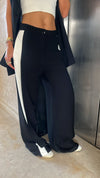 Black Side Stripe Down Pants