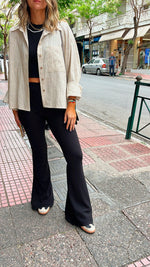 Black Slim Flare Pants