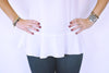 White Sleeveless Ruffle Trim Top