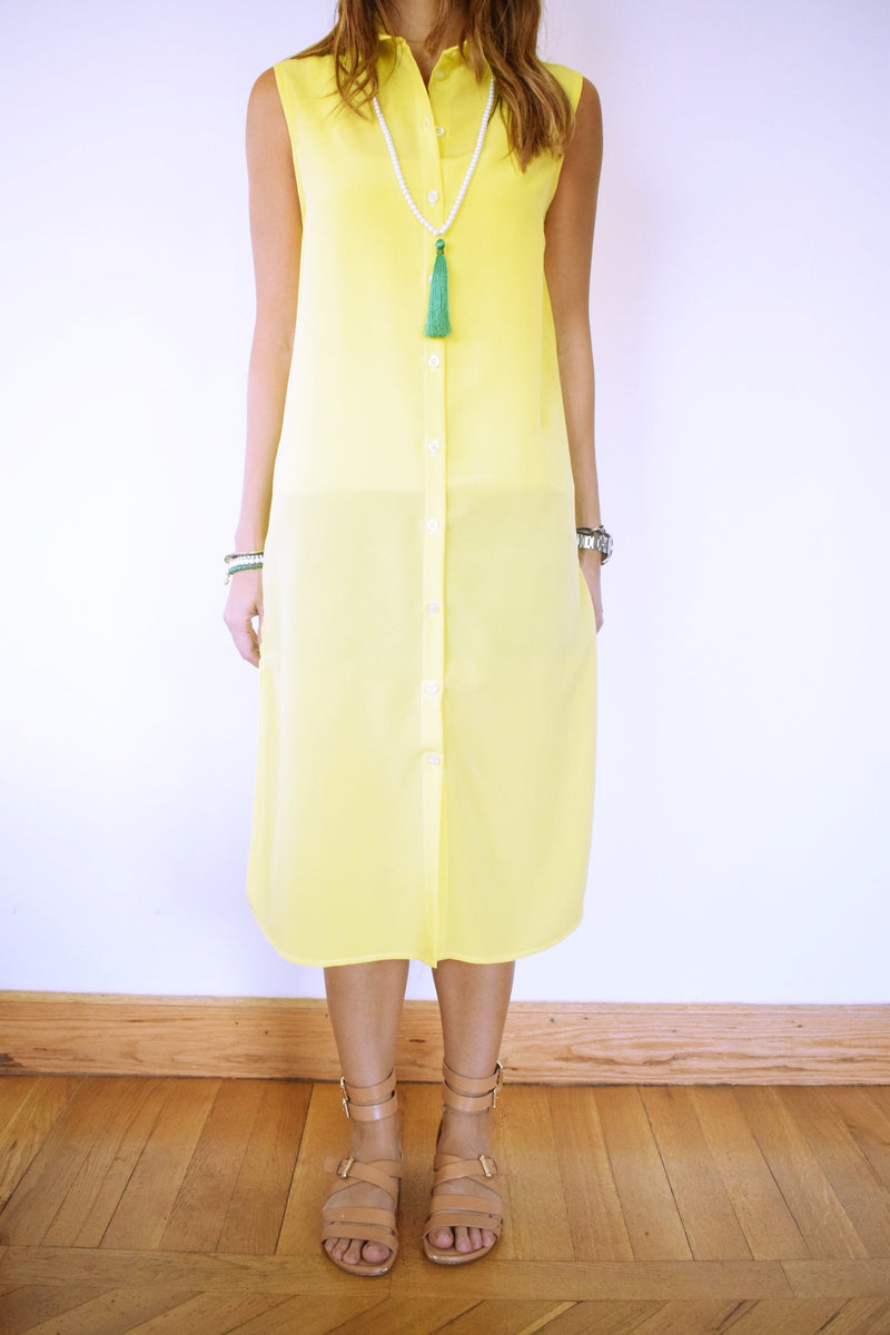 Yellow Sleeveless Beach Shirt