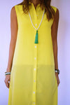 Yellow Sleeveless Beach Shirt