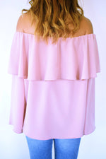 Blush Tiered Off Shoulder Top