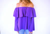 Purple Tiered Off Shoulder Top