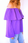 Purple Tiered Off Shoulder Top