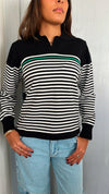 Black Striped Prep Knit