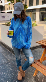 Blue Premium Handmade Oversize Pullover